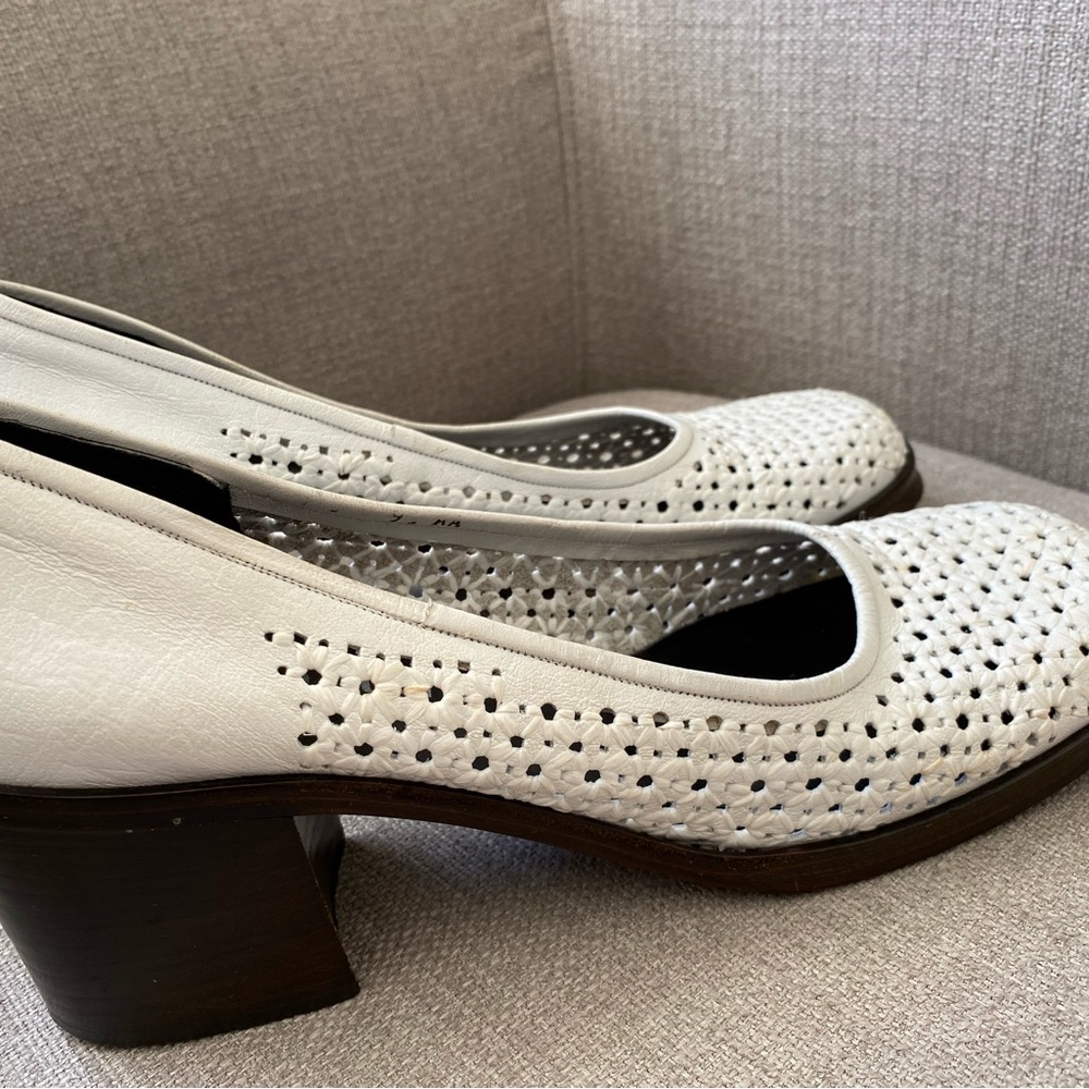 Vintage 70’s White Leather Famolare Shoes